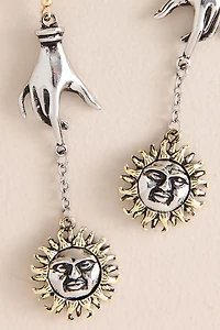 Sun Mystic Hands Drop Earrings