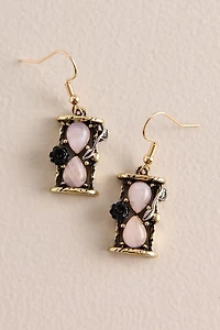 Rose Quartz Hourglass Drop Earrings
