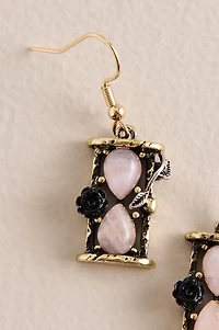 Rose Quartz Hourglass Drop Earrings