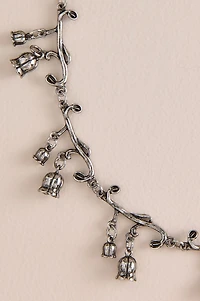 Silver Lily Vine Charm Necklace