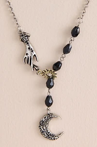 Mystic Hand Moon Beaded Necklace