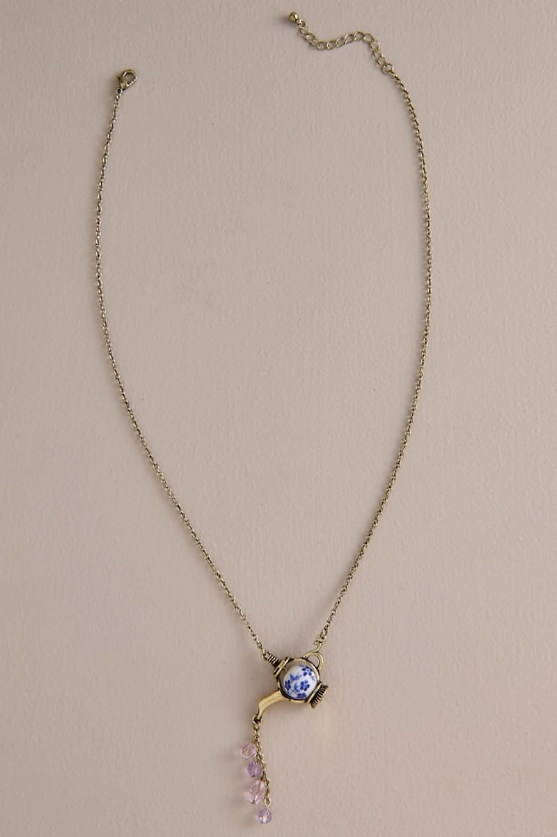 Toile Teapot Necklace
