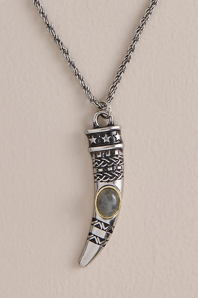 Labradorite Horn Pendant Necklace