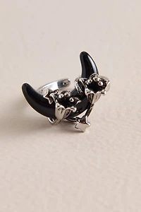 Black Moon Glass Lily Ring