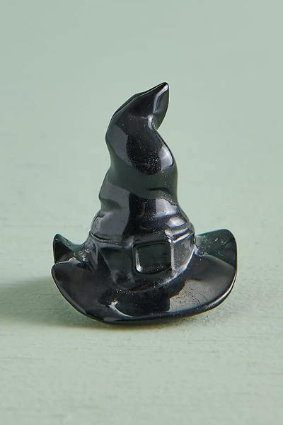 Black Obsidian Witch Hat Figurine