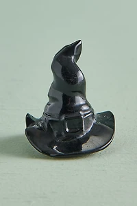 Black Obsidian Witch Hat Figurine