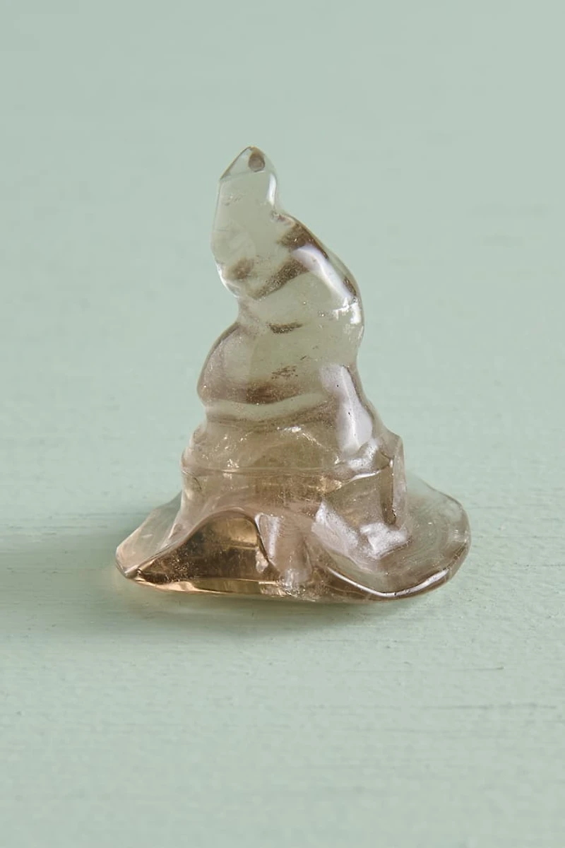 Smoky Quartz Witch Hat Figurine