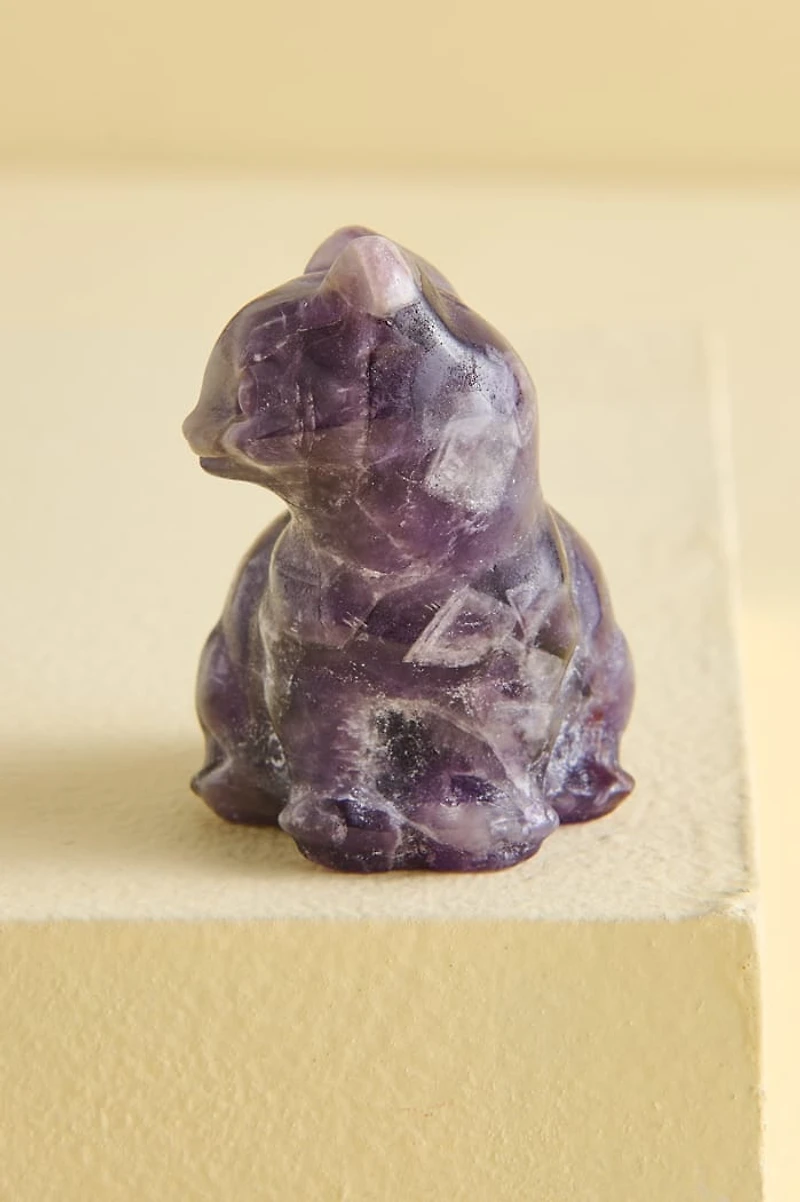 Amethyst Sitting Cat Figurine