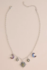 Labradorite Sun and Moon Necklace