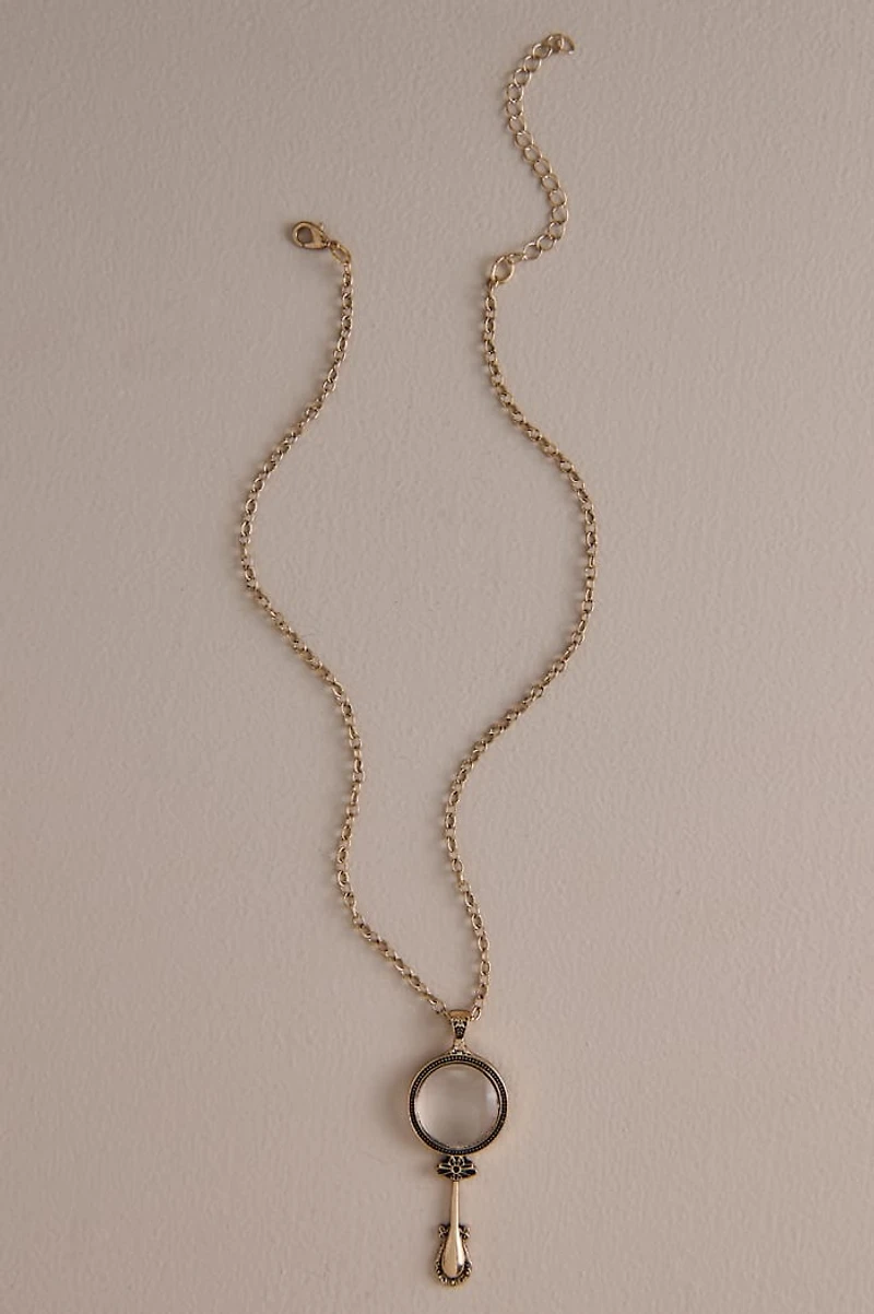 Gold Simple Magnifying Glass Necklace