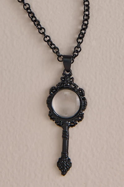 Black Magnifying Glass Necklace