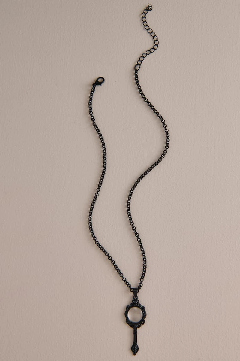 Black Magnifying Glass Necklace
