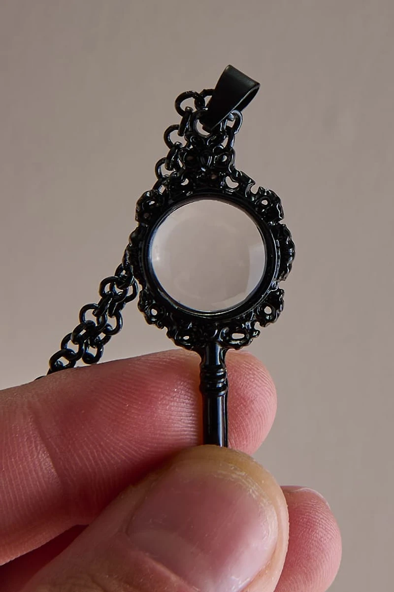Black Magnifying Glass Necklace