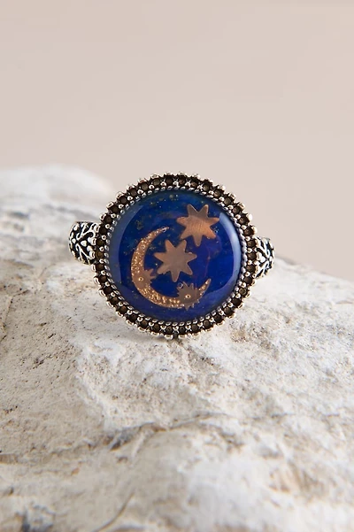 Lapis Lazuli Celestial Moon Ring