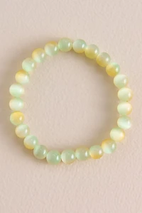 Amber Green Cat's Eye Beaded Bracelet