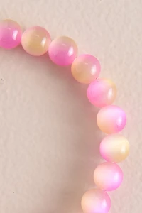 Amber Fuchsia Cat's Eye Beaded Bracelet