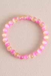 Amber Fuchsia Cat's Eye Beaded Bracelet