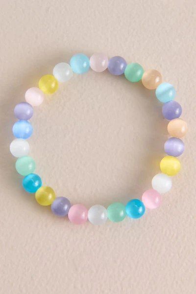 Dark Pastel Cat's Eye Beaded Bracelet