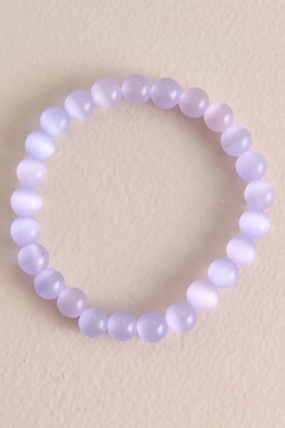 Pastel Purple Cat's Eye Beaded Bracelet