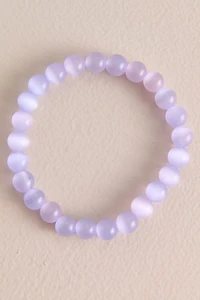 Pastel Purple Cat's Eye Beaded Bracelet