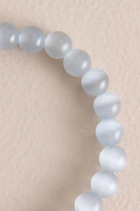 Grey Blue Cat's Eye Beaded Bracelet
