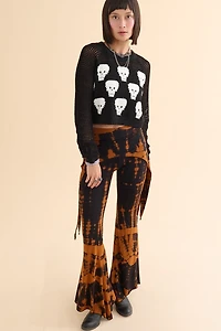 Tie Dye Overlay Panel Flare Pants