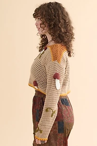 Mushroom Crochet Cropped Sweater