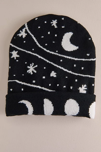 Moon Phase Reversible Beanie Hat
