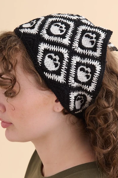 Skull Crochet Bandana Scarf