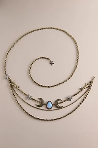 Opalite Moon Phase Triple Chain Belt