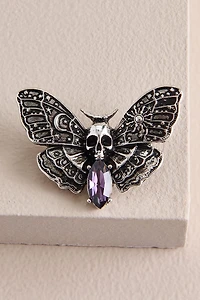 Silver Moth Brooch