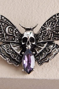 Silver Moth Brooch