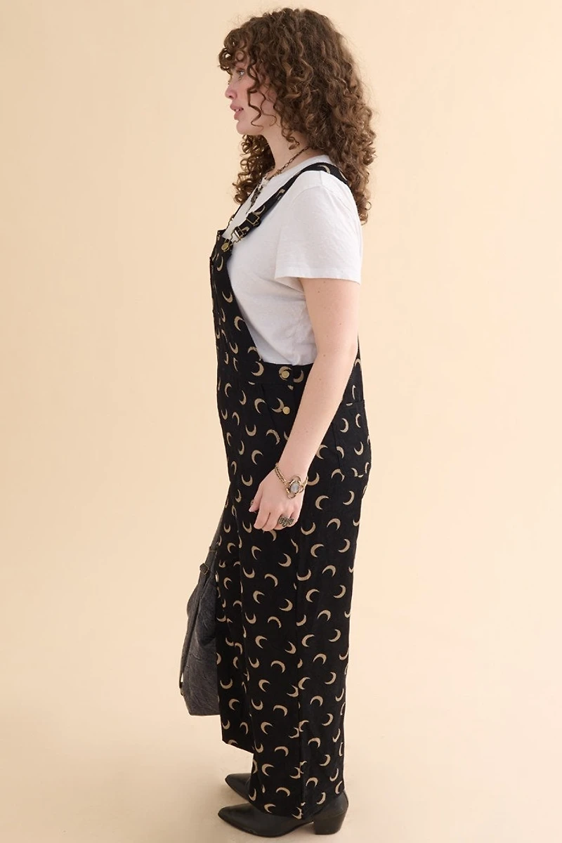 Crescent Moon Corduroy Overalls