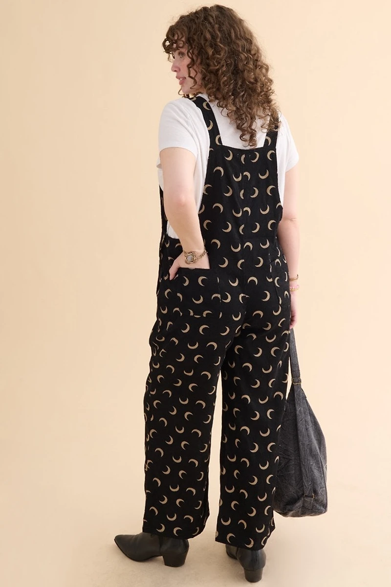 Crescent Moon Corduroy Overalls