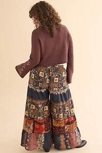 Bloom Patchwork Flare Leg Pants