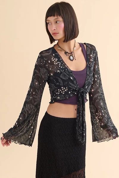Black Celestial Mesh Shrug Cardigan
