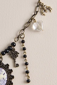 Purple Rose Cameo Charm Necklace