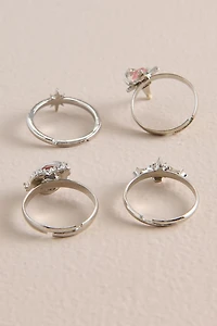 Pink Heart Ring Set