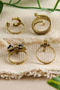 Gold Snake Dagger Ring Set