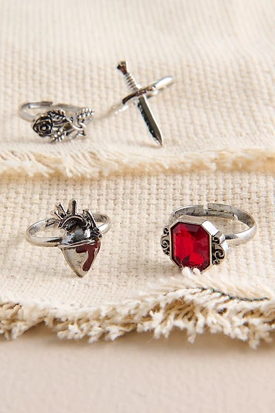 Heart Dagger Ring Set
