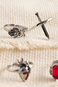 Heart Dagger Ring Set