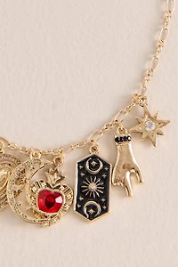 Gold Mystic Hand Tarot Charm Bracelet