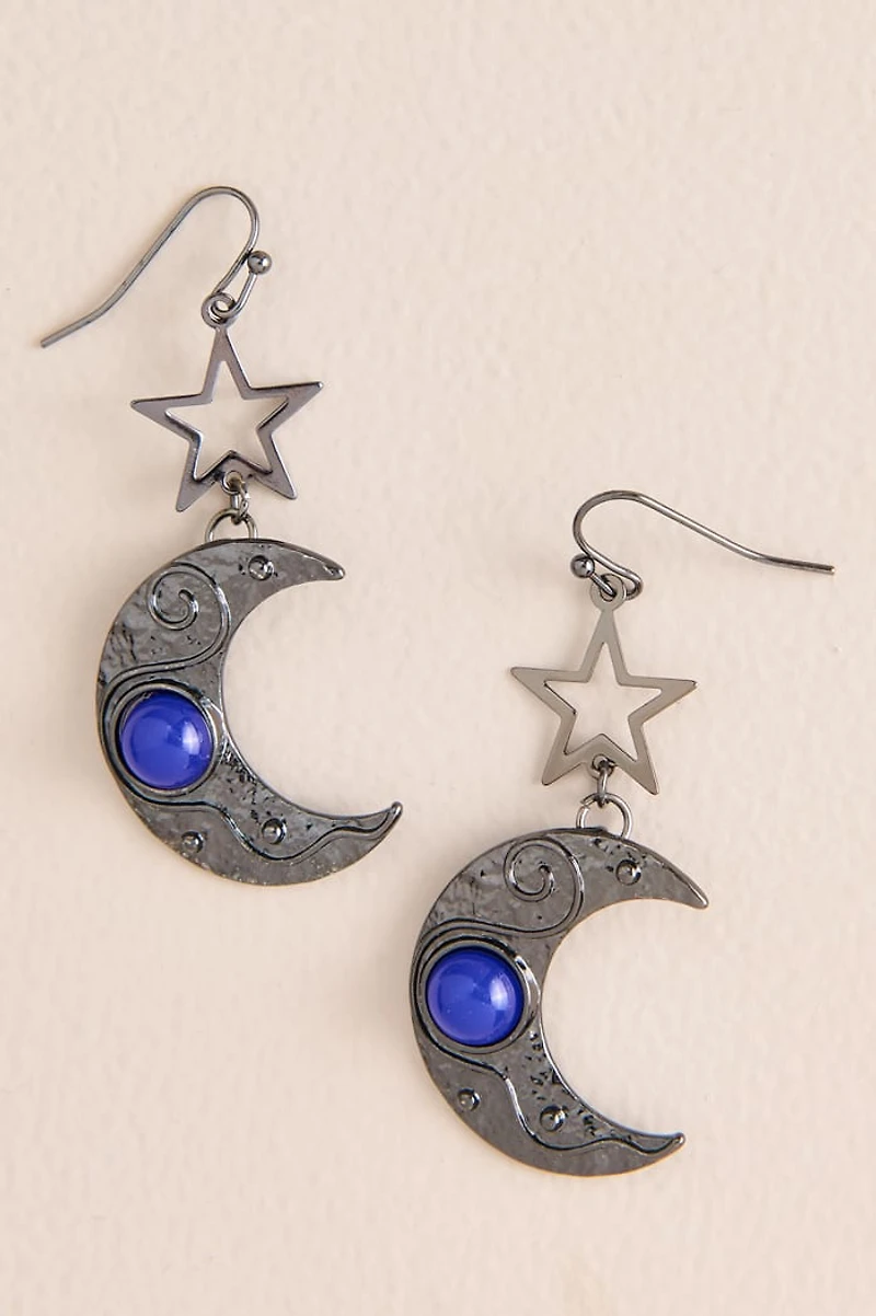 Starry Moon Faux Stone Earrings