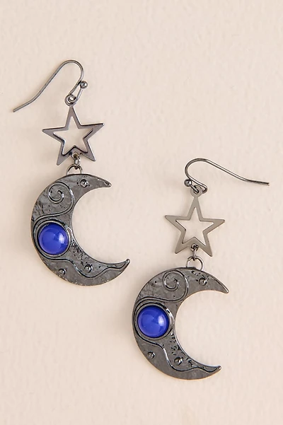 Starry Moon Faux Stone Earrings