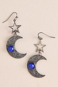 Starry Moon Faux Stone Earrings