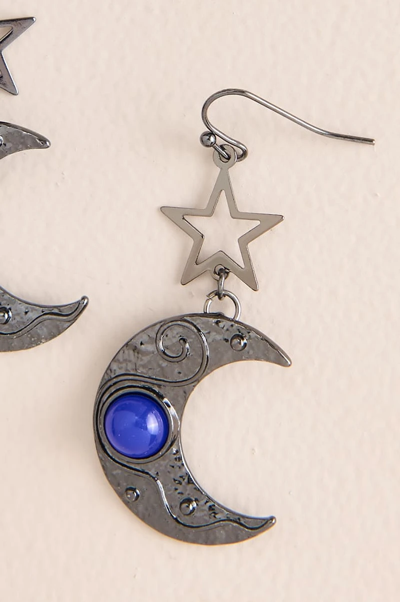 Starry Moon Faux Stone Earrings