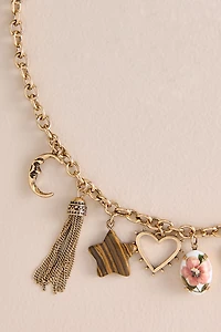 Tiger's Eye Celestial Tassel Necklace