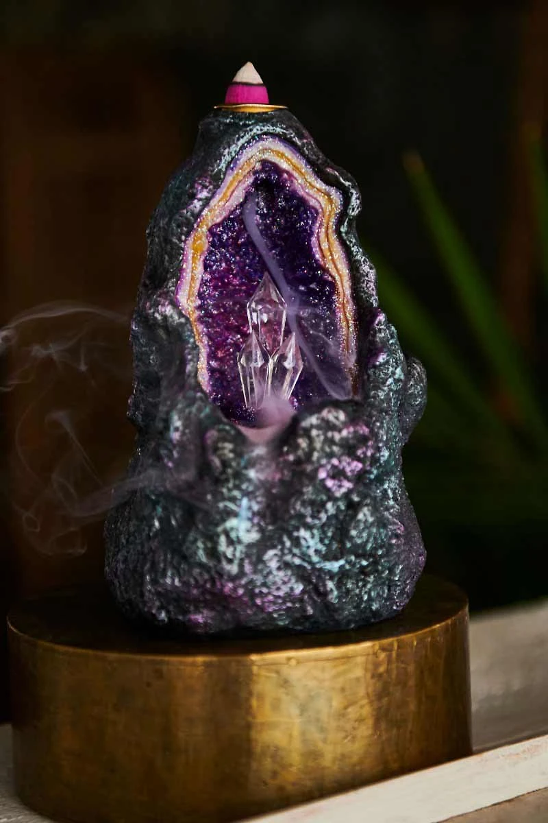 Crystal Tower Backflow Incense Burner with LED