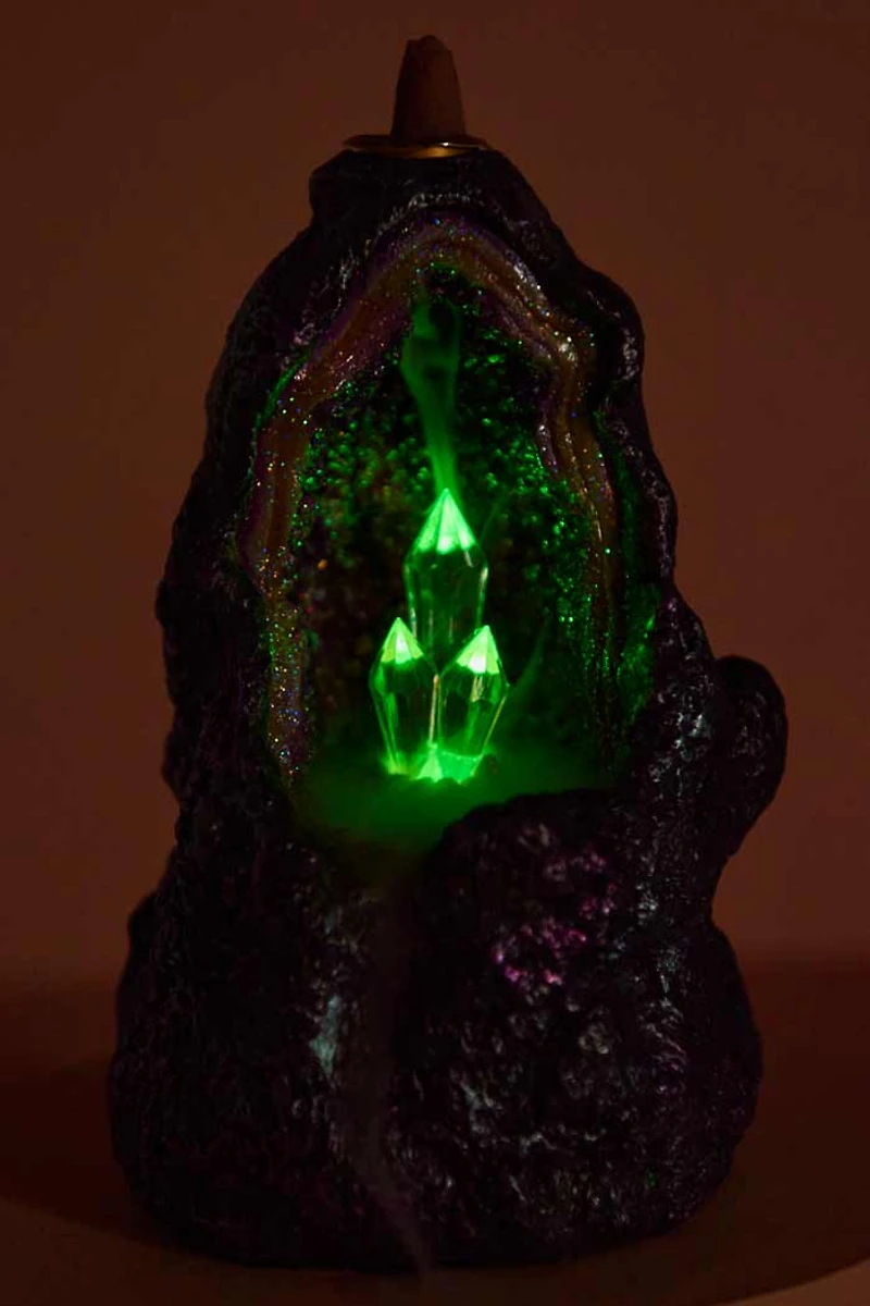 Crystal Tower Backflow Incense Burner with LED