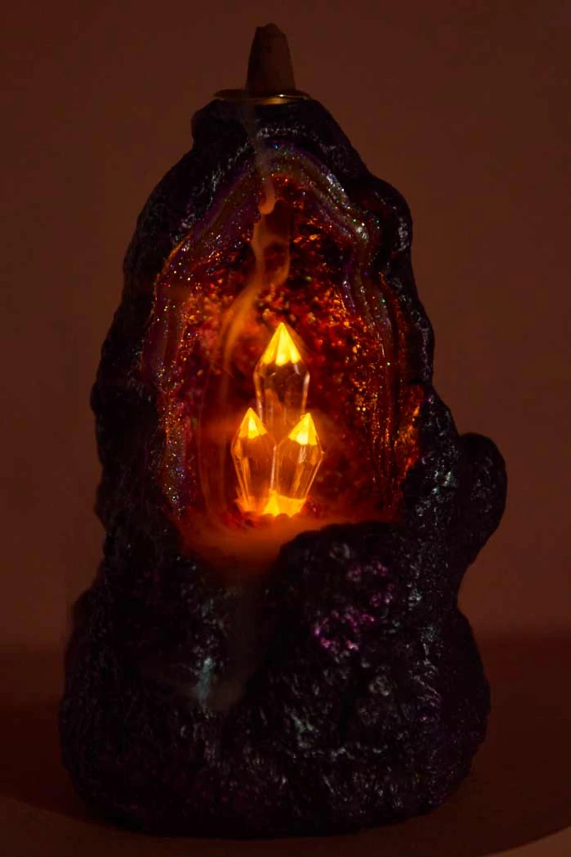 Crystal Tower Backflow Incense Burner with LED